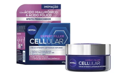 Creme para rugas profundas redondo, baixo, azul com tampa prateada