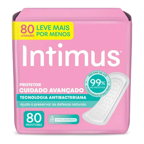 Pacote de absorvente íntimo quadrado e alto com rótulo rosa claro