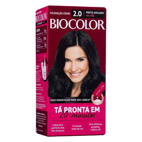 Caixa de tinta para cabelo rosa choque com mulher branca de cabelo preto no rótulo