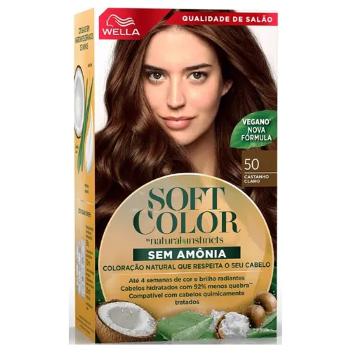 Caixa de tonalizante para cabelo branco com mulher ruiva no rótulo