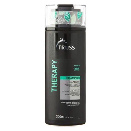 Pote redondo de shampoo para caspa preto com tampa transparente