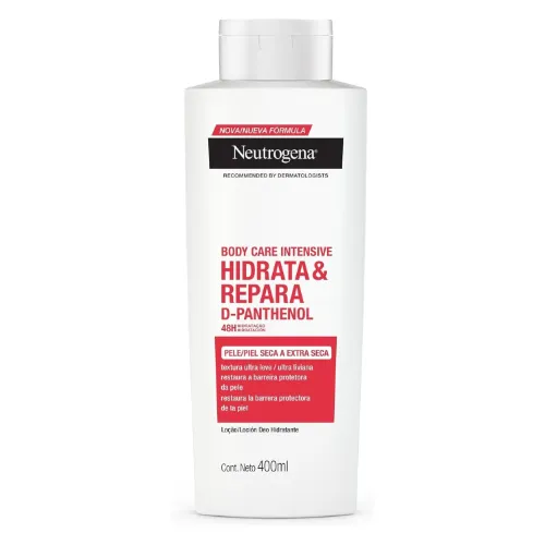 Pote de hidratante para pele extra seca com rótulo vermelho e branco