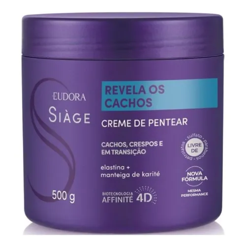 Pote de creme de pentear para cabelo cacheado pequeno e redondo, todo lilás